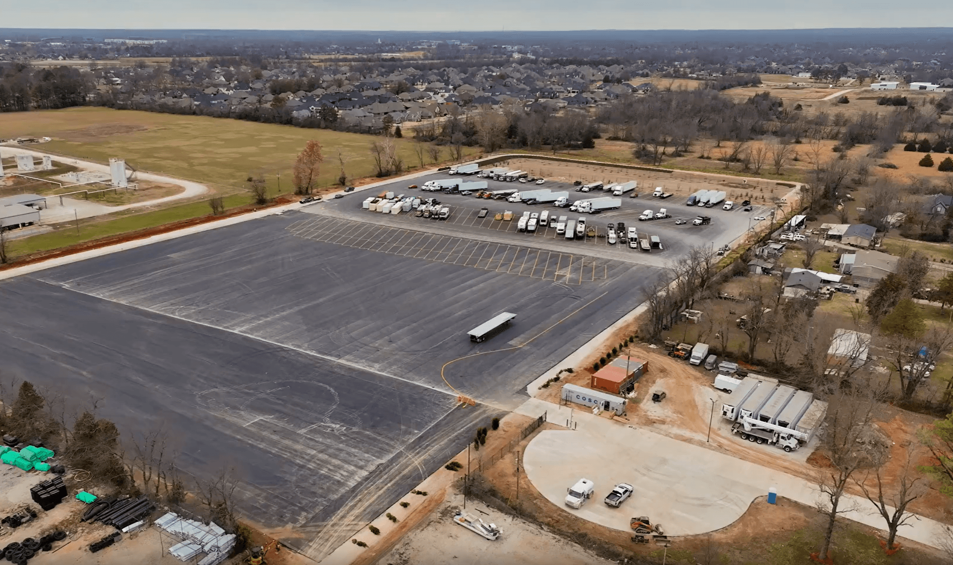 Aerial view of Prime Parking NWA facility in Rogers, AR