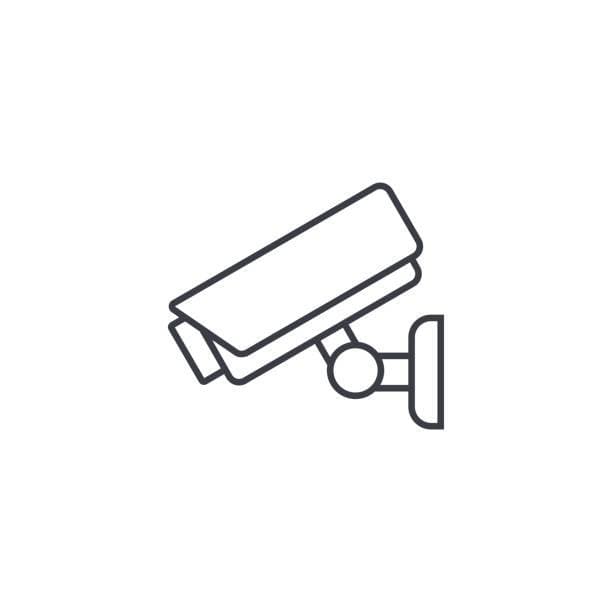 Outline icon of a security camera.